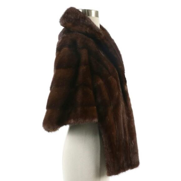 Vintage Chocolate Brown Mink Fur Stole - Picture 3 of 7